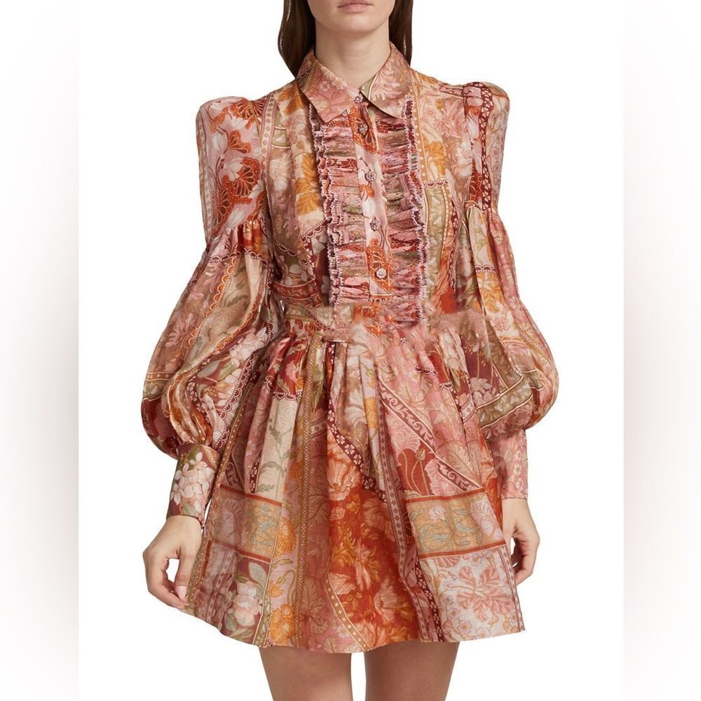 Zimmermann Kaleidoscope Tuxedo Frill Minidress size 0/ us size 2-4